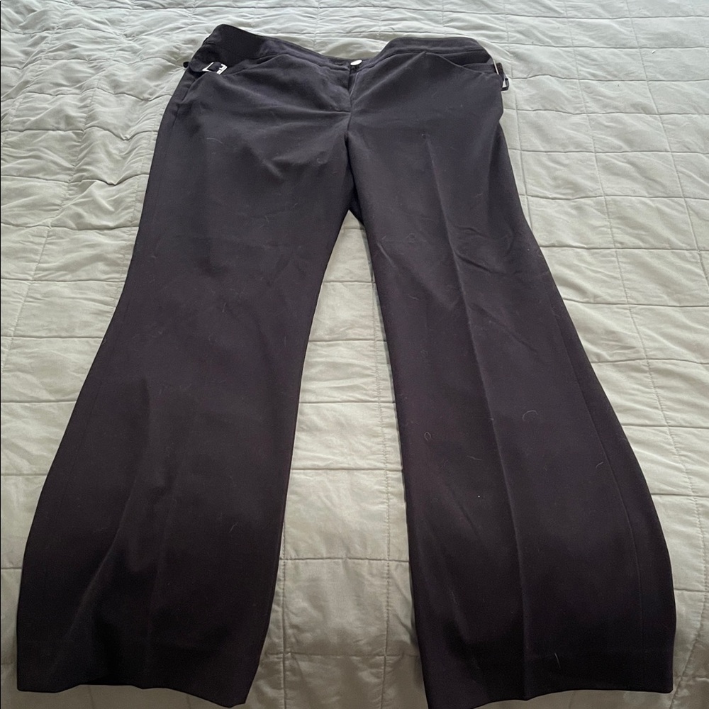 Jones New York Black Trousers with Buckle Detail